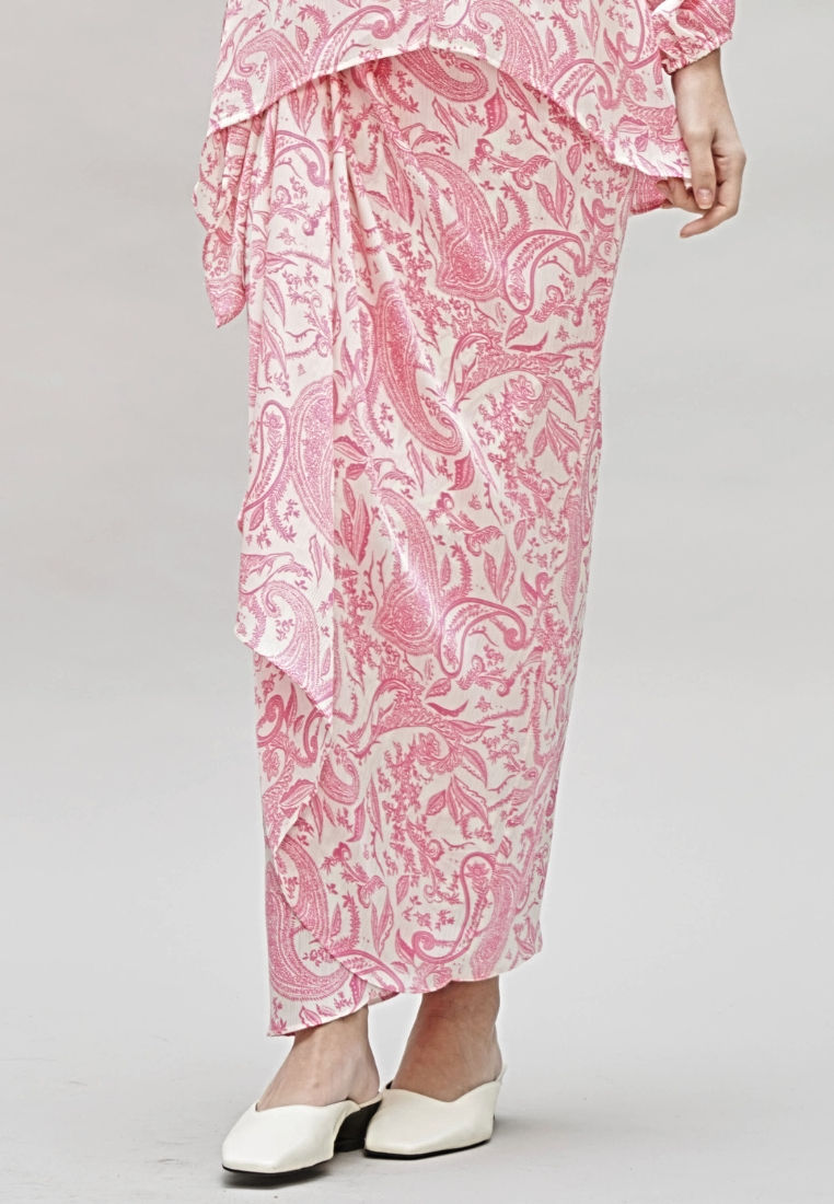 Loveaisyah Raglan Sleeve Paisley Crinkle Top & Wrap Skirt