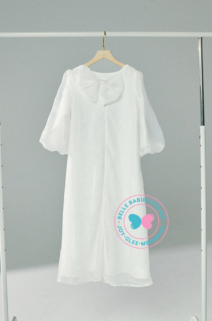 (As-is) Kids Organza Sleeve Long Dress (Off White)