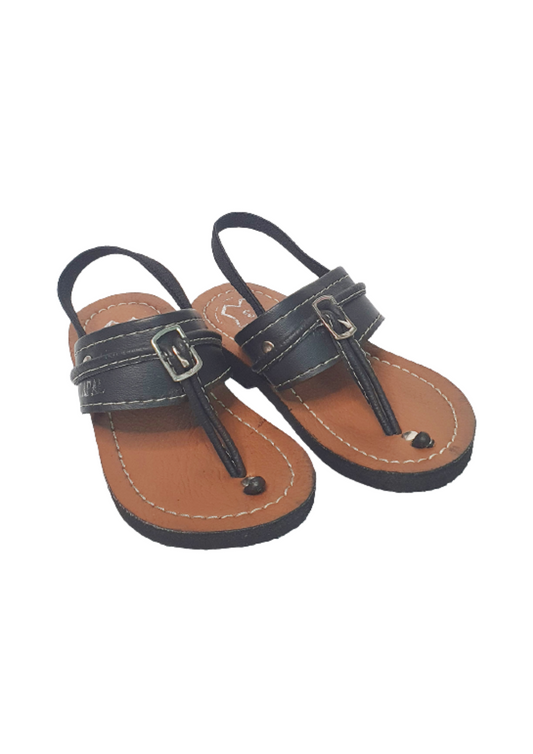 Kids Chapal Brown Sole and Black Strap