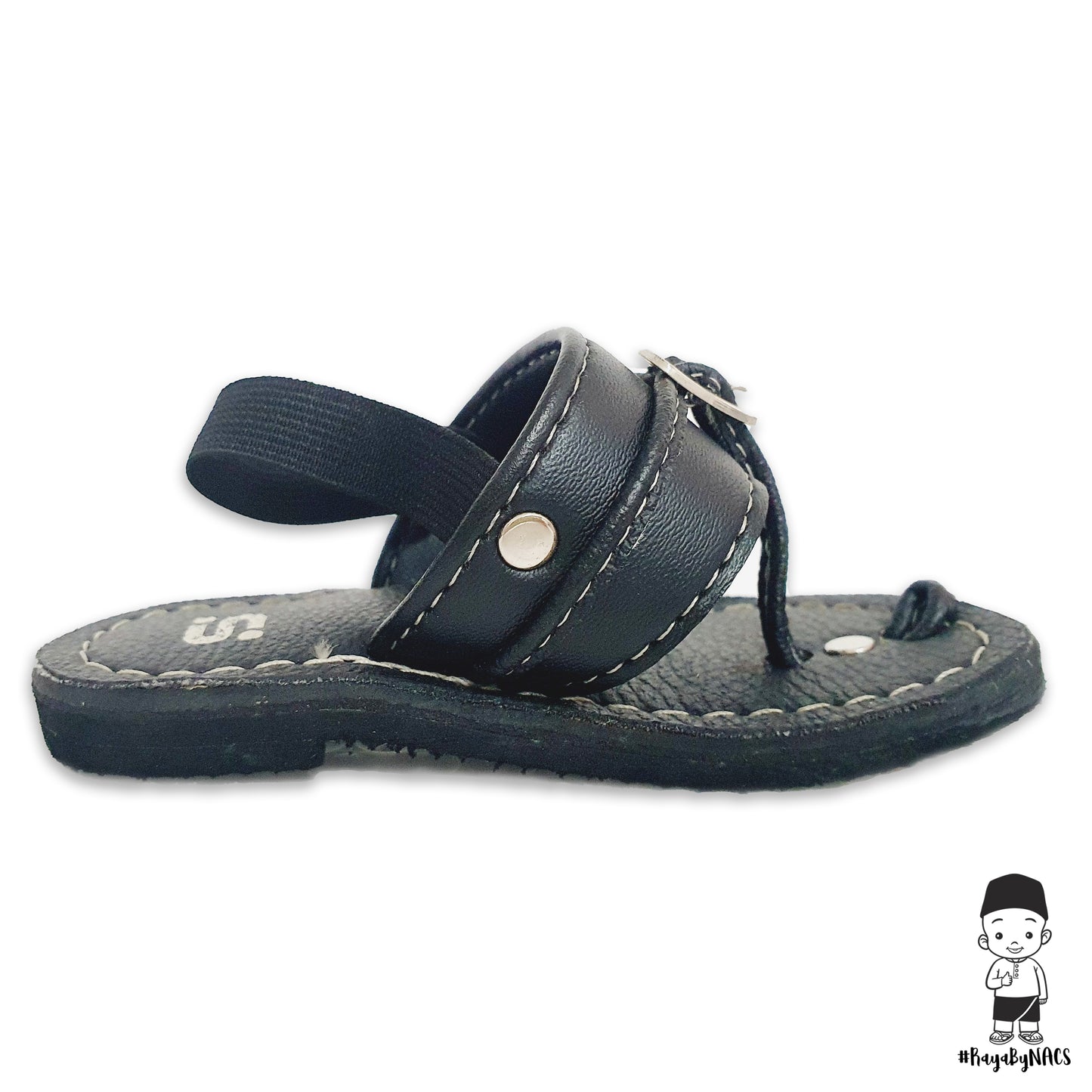 Kids Chapal Black Sole and Black Strap